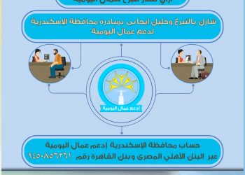 محافظ الإسكندرية يعلن عن رقم حساب رقم ” ٩٤٥٠٨٥٦٢٦١ ” لبدء التبرع والمساهمة في مبادرة ” ادعم عمال اليومية