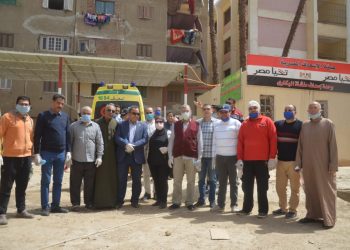 غطاطي والوليلي والدالي يقودون حملة تعقيم للمصالح الحكومية بمنشية البكاري في الهرم