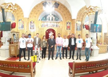 بالصور.. تعقيم كنيسة مارجرجس بالهرم بمعاونة شباب حزب مستقبل وطن