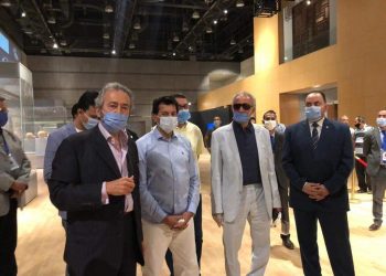 وزير الشباب ورئيس الاتحاد الدولى لكرة اليد بالمتحف القومي للحضارة المصرية والذى سيشهد إجراء قرعة بطولة كأس العالم لكرة اليد ٢٠٢١