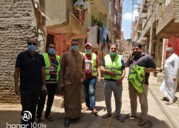 مستقبل وطن  وحى  اول طنطا يواصلون حملات التعقيم بشوارع ومساجد سيجر
