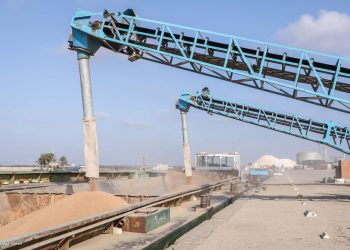 وزارة النقل تواصل نقل شحنات القمح من ميناء دمياط إلى صوامع إمبابة عبر نهر النيل