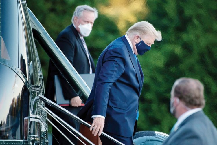 ترامب في المستشفى إثر إصابته بكورونا.. وحملته الانتخابية مجمّدة 1 ترامب في المستشفى إثر إصابته بكورونا.. وحملته الانتخابية مجمّدة