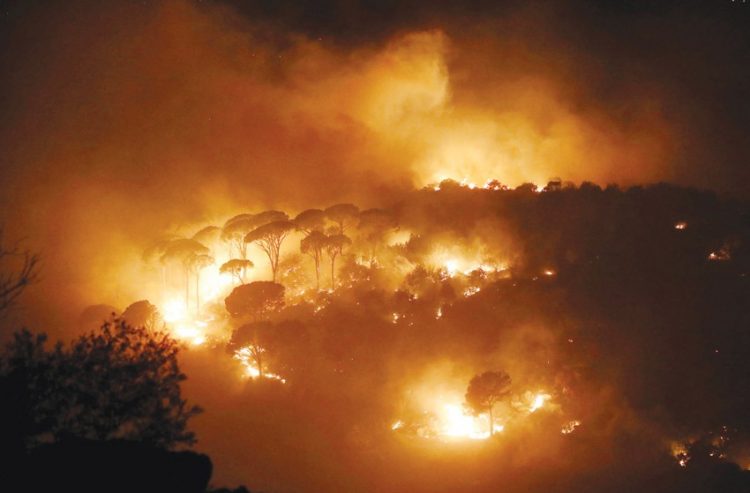 حرائق ضخمة تلتهم مناطق واسعة في سوريا ولبنان 1 حرائق ضخمة تلتهم مناطق واسعة في سوريا ولبنان