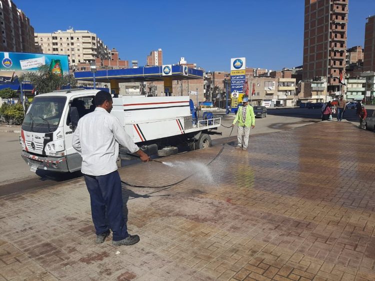 البحيرة: حملات رش وتعقيم مكثفة للشوارع والميادين 1 البحيرة: حملات رش وتعقيم مكثفة للشوارع والميادين