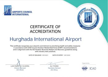 حصول مطاري الغردقة وأسوان علي شهادة الإعتماد الصحي الدولية للسفر الآمن