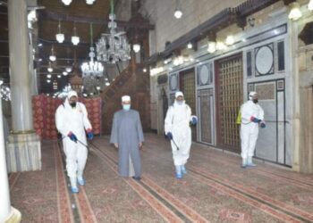  استعداداً لشهر رمضان المبارك انطلاق حملة الأوقاف الموسعة لنظافة وتعقيم المساجد على مستوى الجمهورية