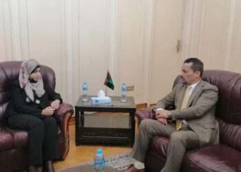 السفير محمد عبد العالي مصباح القائم بأعمال السفارة  الليبية بالقاهرة يستقبل القائم بأعمال السفارة الليبية لدى الصين