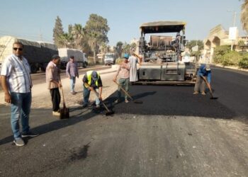 بالصور .. رصف طريق كفر  الشيخ دسوق “الصالحية” وحملات نظافة ورفع كفاءة الكهرباء