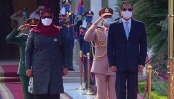 الرئيس عبد الفتاح السيسي يستقبل سامية حسن رئيس جمهورية تنزانيا المتحدة بقصر الإتحادية