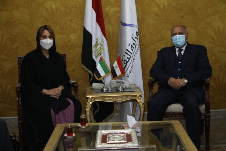 وزير النقل يبحث مع سفيرة دولة الإمارات العربية المتحدة في القاهرة التعاون في مجال النقل البحري والبري والموانئ الجافة والمناطق اللوجيستية 1 وزير النقل يبحث مع سفيرة دولة الإمارات العربية المتحدة في القاهرة التعاون في مجال النقل البحري والبري والموانئ الجافة والمناطق اللوجيستية