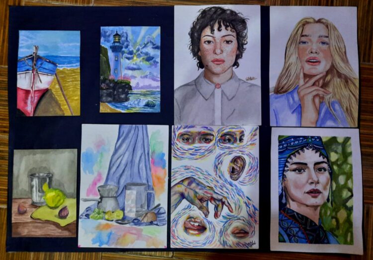 رسامة اسوان الواقعية تصدح فى سماء اسوان 1 رسامة اسوان الواقعية تصدح فى سماء اسوان