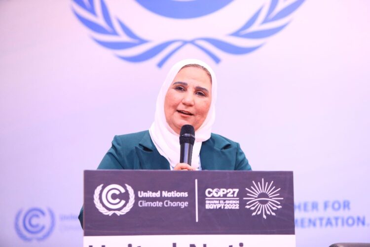 وزيرة التضامن الاجتماعي تسلط الضوء على أهمية مشاركة المجتمع المدني في مجابهة تغير المناخ في قمة مؤتمر المناخ COP27 بشرم الشيخ