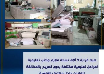 قيام مالك مكتبة بطباعة وتصوير العديد من الملازم والكتب بدون تفويض من أصحاب الحقوق المادية والادبية