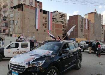 احتفالات ومسيرات بالأعلام فور إعلان نتيجة الإنتخابات الرئاسية بالدقهلية